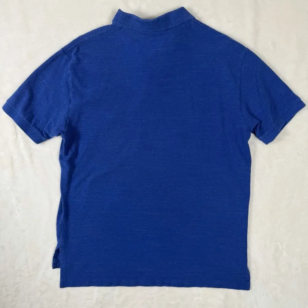 Polo Ralph Lauren Polo Shirt XL Blue Yellow Pony Cotton Classic Fit Preppy